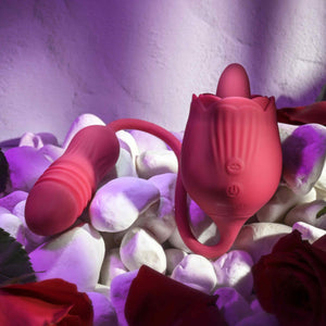 Evolved Wild Rose Flicking Tongue & Thrusting Bullet Vibrator Red Buy in Singapore LoveisLove U4Ria 