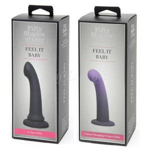 Fifty Shades Of Grey Feel It Baby Silicone G-Spot Dildo 7 Inch Black or Colour Changing love is love buy in singapore sex toys u4ria loveislove
