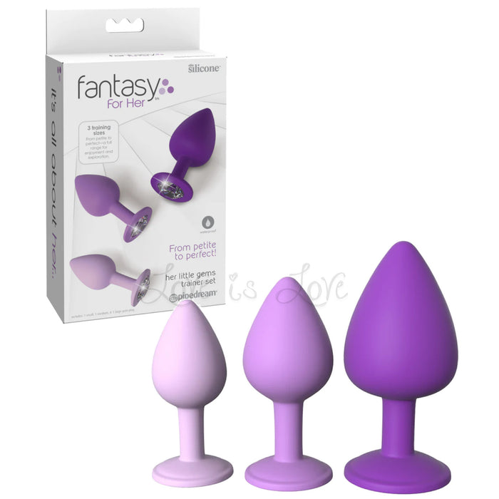 Fantasy For Her Little Gems 3-Piece Anal Plug Trainer Set Purple
