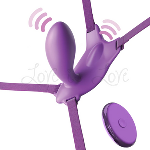 Pipedream Fantasy For Her Ultimate G-Spot Butterfly Strap-On Wearable Vibrator Purple Buy in Singapore LoveisLove U4ria