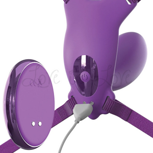 Pipedream Fantasy For Her Ultimate G-Spot Butterfly Strap-On Wearable Vibrator Purple Buy in Singapore LoveisLove U4ria