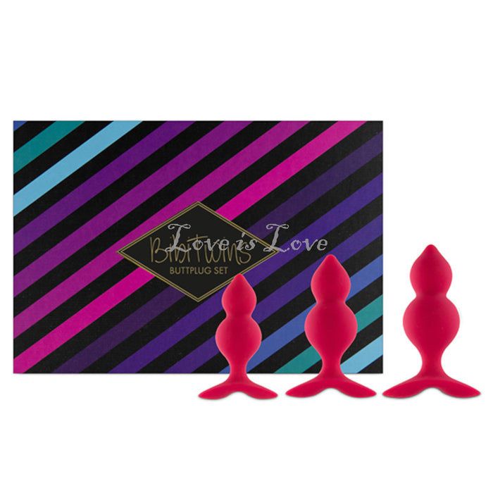 Feelztoys Bibi Twin Silicone Butt Plug Set 3 pcs Pink
