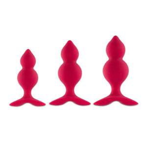 Feelztoys Bibi Twin Butt Plug Set 3 pcs Pink Buy in Singapore LoveisLove U4ria 