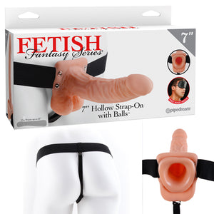Fetish Fantasy Series 7 Inch Hollow Strap-On With Balls - With or Without Vibration Strap-Ons & Harnesses - Hollow Strap-Ons Buy Sex Toys in Singapore LoveisLove U4Ria