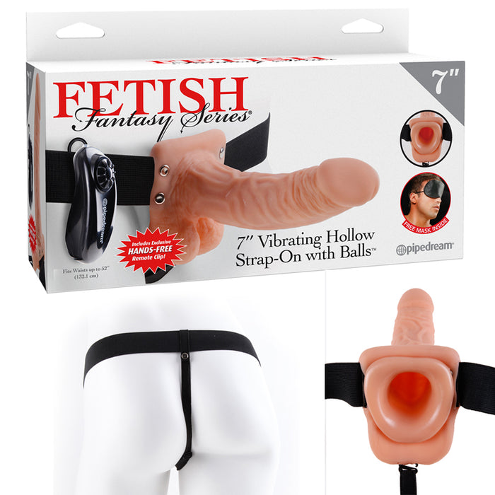Fetish Fantasy Series 7 Inch Vibrating Hollow Strap-On With Balls