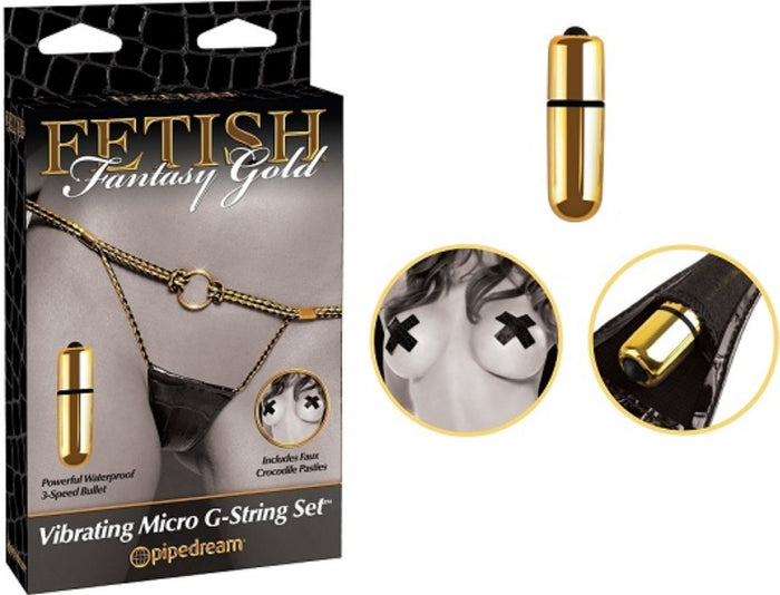 Fetish Fantasy Gold Vibrating Micro G-String Set (Last Piece)