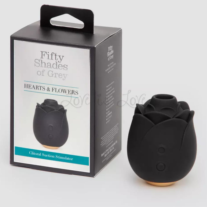 Fifty Shades of Grey Hearts and Flowers Clitoral Suction Stimulator Black