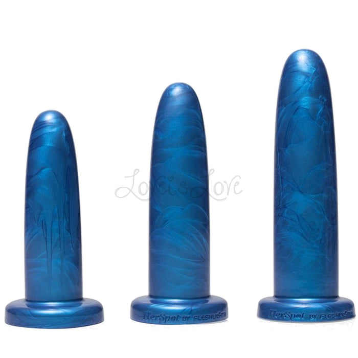 Fleshlight Herspot Cobalt Lily Platinum-Cured Silicone Straight Dildo