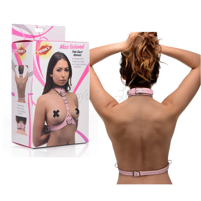 Frisky Miss Behaved Pink Chest Harness