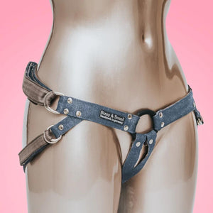 Fun Factory Harness Invisible Denim Dark Blue or Special Edition Jeans Blue Strap-Ons & Harnesses - Harnesses Buy in Singapore LoveisLove U4Ria