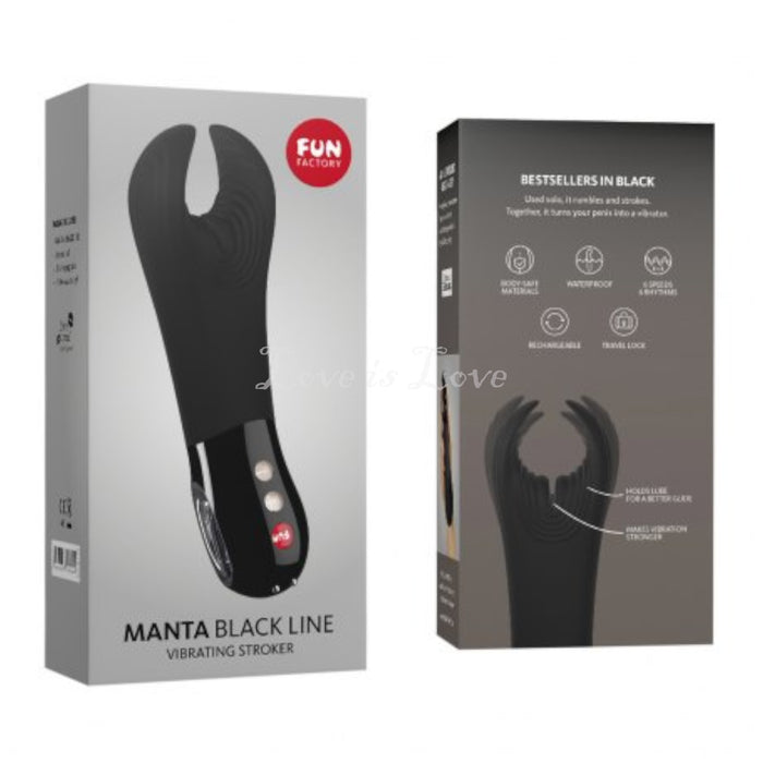 Fun Factory Manta  Vibrating Stroker Black Line