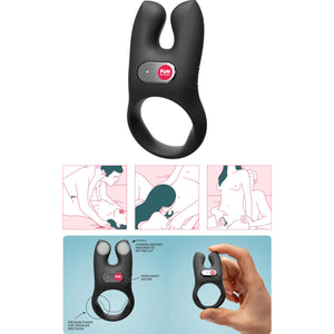 Fun Factory NOS Dual Motor Vibrating Cock Ring Black or Deep Blue Sea (Premium Authorized Dealer)