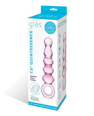 Glas Quintessence Beaded Glass Anal Slider Butt Plug 7.5 Inch