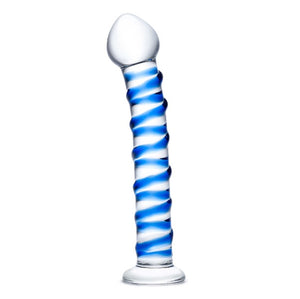 Glas Spiral Glass Dildo 7.5 Inch Blue buy at LoveisLove U4Ria Singapore