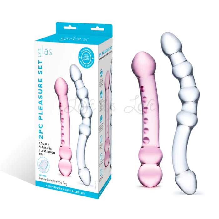 Glas 2 Piece Double Pleasure Glass Dildo Set