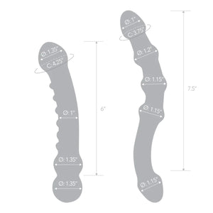 Glas 2 Piece Double Pleasure Glass Dildo Set Buy in Singapore LoveisLove U4Ria 