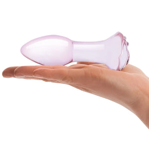 Glas 5 Inch Rosebud Glass Butt Plug buy in Singapore LoveisLove U4ria