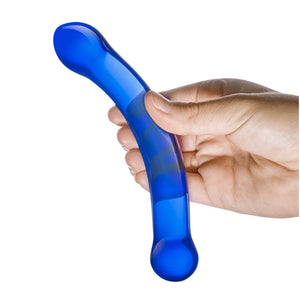 Glas 6 Inch Curved G-spot Glass Dildo Blue buy in Singapore LoveisLove U4ria