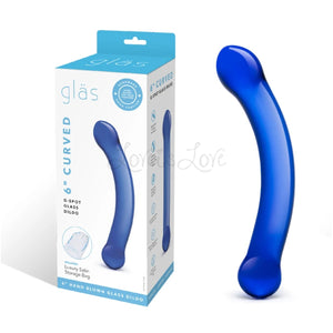 Glas 6 Inch Curved G-spot Glass Dildo Blue buy in Singapore LoveisLove U4ria