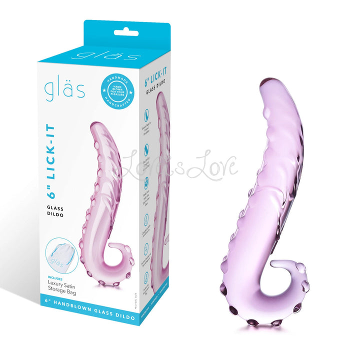 Glas 6 Inch Lick-It Glass Dildo