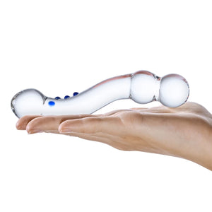 Glas 6 Inch Textured Curved G-spot Glass Dildo buy in Singapore LoveisLove U4ria