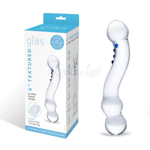 Glas 6 Inch Textured Curved G-spot Glass Dildo buy in Singapore LoveisLove U4ria