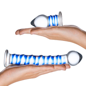 Glas Double Penetration Glass Swirly Dildo & Butt Plug Set 2 pcs buy in Singapore LoveisLove U4ria