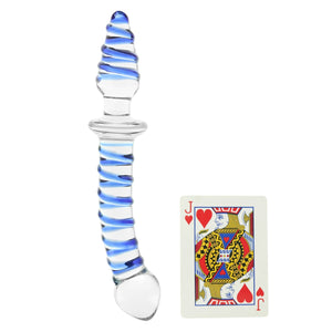 Glas Mr. Swirly Double Ended Glass 10" Dildo & Butt Plug buy in Singapore LoveisLove U4ria