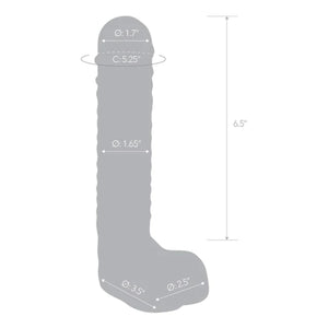Glas Realistic Ribbed Glass 8 inch G-Spot Dildo with Balls love is love buy sex toys in singapore u4ria loveislove