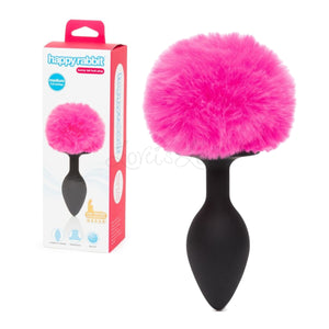 Happy Rabbit Bunny Tail Butt Plug Pink 3 Inch Small or 3.5 Inch Medium or 4 Inch Pink Large buy in Singapore LoveisLove U4ria