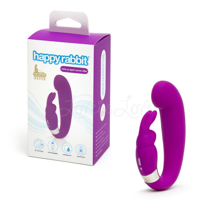 Happy Rabbit Mini G-Spot Clitoral Curve Vibrator Purple