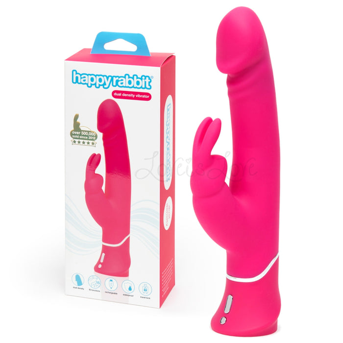 Happy Rabbit Realistic Dual Density Rabbit Rechargeable Vibrator Pink ( Just Sold )