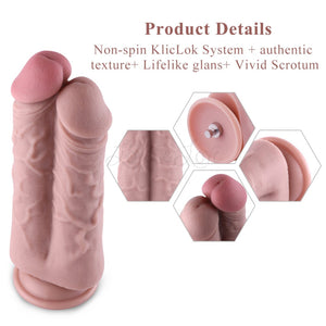 Hismith 8.5" Two Cocks One Hole Silicone Dildo buy in Singapore LoveisLove U4ria