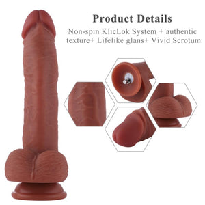 Hismith 9.05” Silicone Rotating Spinning & Wiggling Dildo with 3 Speeds + 4 Modes for Kliclok System  love is love buy sex toys in singapore u4ria loveislove