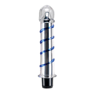 Icicles No. 20 Waterproof Glass Vibrator Blue Swirl Textured 7.5 Inch Dildos - Glass/Ceramic/Metal ICICLES  Love Is Love u4ria Sex Toys Buy In Singapore