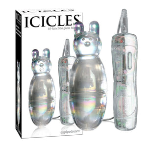 Icicles No. 33 - 10 Function Vibrating Glass Teaser 4 Inch Dildos - Glass/Ceramic/Metal ICICLES Love Is Love u4ria Sex Toys For All