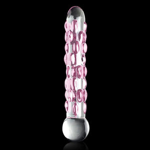 Icicles No. 7 Pink Hand Blown Glass Massager Dildos - Glass/Ceramic/Metal ICICLES Love Is Love u4ria Sex Toys buy in Singapore 