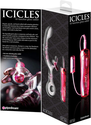 Icicles No. 16 10-Function Vibrating Glass Rabbit