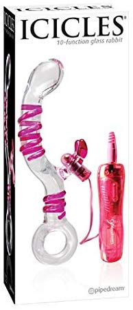 Icicles No. 16 10-Function Vibrating Glass Rabbit