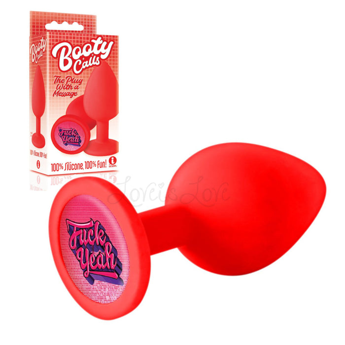 Icon 9’s Booty Calls Fuck Yeah Silicone Butt Plug Red (The Plug With A Message)