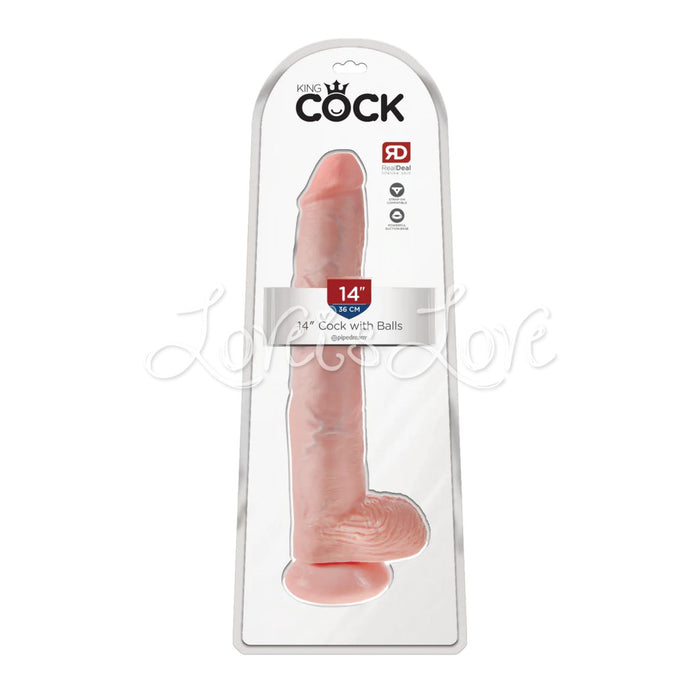 King Cock 14 Inch Cock with Balls in Flesh