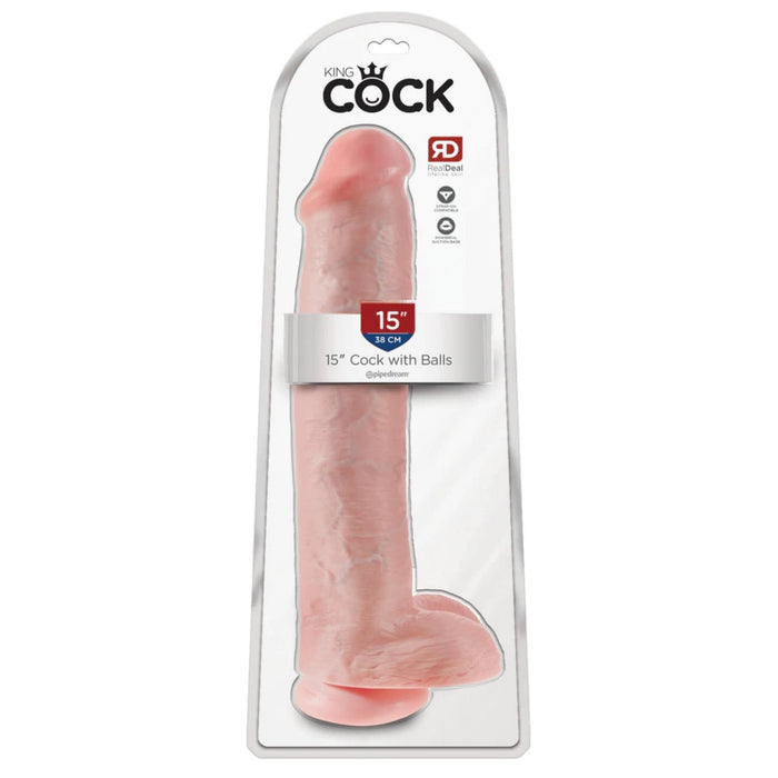 King Cock 15 Inch Cock with Balls RealDeal Lifelike Skin