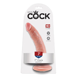 King Cock 7 Inch Cock Flesh or Tan or Black