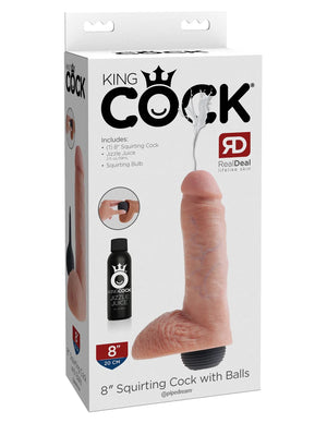 King Cock 8" Squirting Cock with Balls buy at LoveisLove U4Ria Singapore