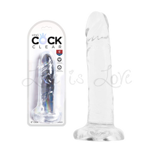 King Cock Clear 6 Inch Cock With or Without Balls
