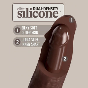 King Cock Elite Silicone Dual-Density 11 Inch Cock in Brown love is love buy sex toys in singapore u4ria loveislove