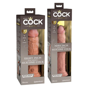 King Cock Elite Silicone Dual-Density 8 Inch Cock in Tan or 9 Inch Cock in Light love is love buy sex toys in singapore u4ria loveislove