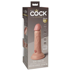 King Cock Elite Vibrating Silicone Dual-Density 6 Inch Cock in Light love is love buy sex toys in singapore u4ria loveislove