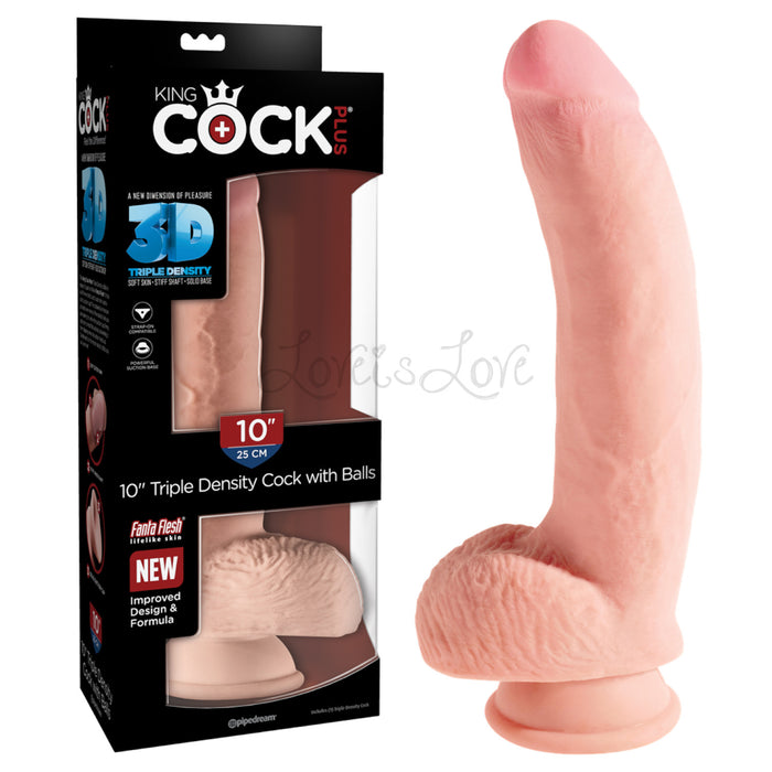King Cock Plus Triple Density Cock with Balls 10 Inch