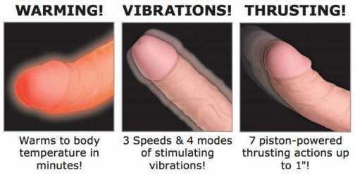 King Cock Plus Triple Threat 6.5 Inch Warming Thrusting Cock With Ball Love is Love King Cock Plus Triple Threat 6.5 Inch Warming Thrusting Cock With Ball Love is Love